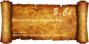 Borovszky Cseperke névjegykártya
